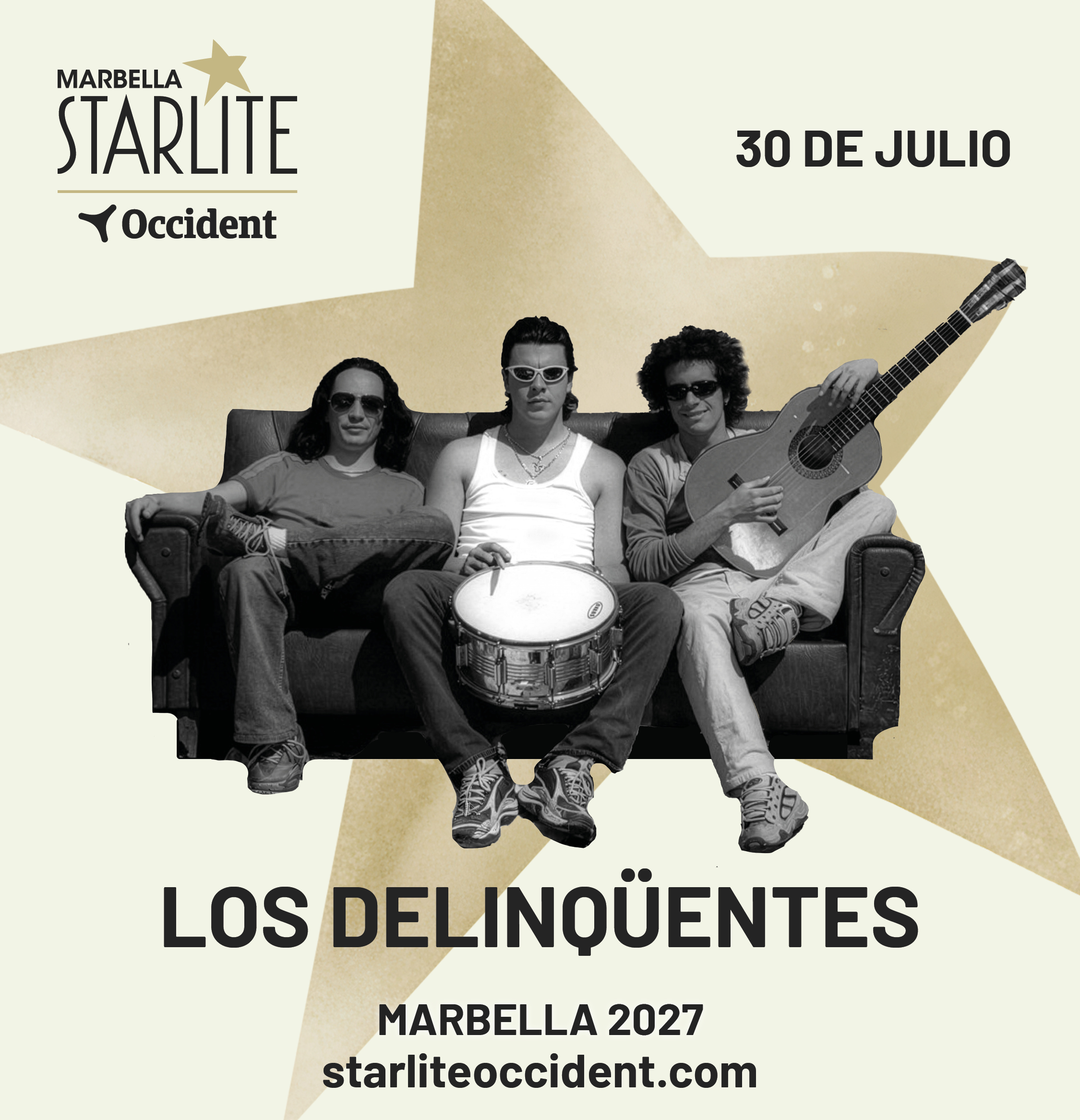Los Delinqüentes llegarán por primera vez a Starlite Occident Marbella en 2027 para celebrar los 25 años de su álbum más emblemático